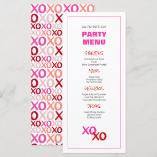 Menu XOXO Filles sortir la nuit Pink Galentine's Day Pa