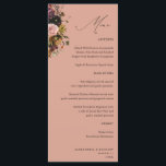 Menu xRustic Gold, Purple, & Pink Floral 4 White Tall<br><div class="desc">Wow your guests with beautiful matching wedding or party Rustic Gold,  Purple,  & Pink Floral 4-White Tall Menus.  It adds that extra touch of elegance and luxury to your event.  This menu was made with hand painted pink,  purple,  gold & green watercolor florals (or flowers).</div>