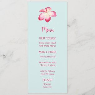 Menus d'aquarelle à fleurs de la Plumeria tropical