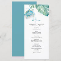 Menus de décoration de mariage de destination Trop