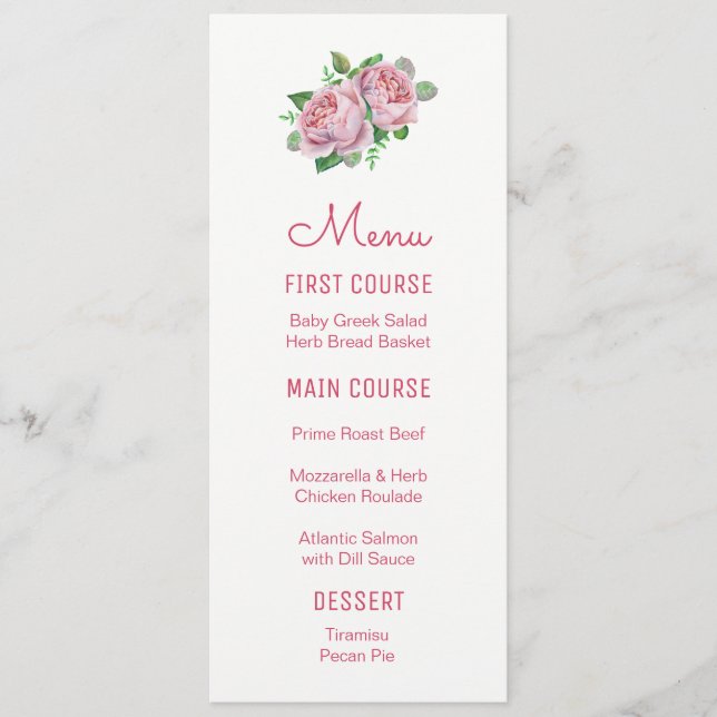 Menus de fleurs d'aquarelle violet Rose (Devant)