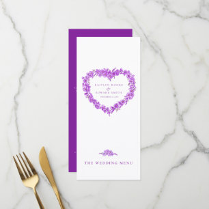 Menus de mariage blanc pourpre et pourpre pour ne 