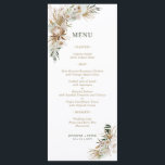 Menus de mariage bohème botanique vert et or<br><div class="desc">Ajoutez des détails à votre journée spéciale avec cette belle carte de menu de mariage bohème ! Ce design présente un texte personnalisé simple avec un fond botanique bohème. Les fournitures de fête assorties sont disponibles dans ma boutique BaraBomWedding. Merci !</div>
