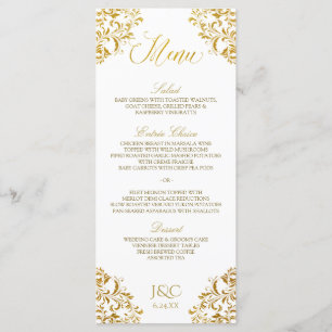 Menus de mariage élégant Coin Vintage (Faux Foil