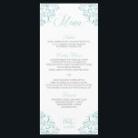 Menus de mariage élégant | Nadine (Turquoise clair<br><div class="desc">Cette carte de menu mariage élégante s'harmonise parfaitement avec notre suite d'invitation Nadine. La couleur design est définie en bleu turquoise clair, mais vous pouvez changer la couleur du design en changeant votre couleur arrière - plan. **COMMENT CHANGER VOTRE COULEUR DE CONCEPTION** 1) Cliquez sur le bouton "Personnaliser". 2) Cliquez...</div>