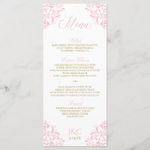 Menus de mariage élégants Nadine (Rose et Or)