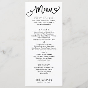 Menus de mariage modernes Typographie rustique (