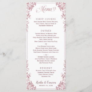 Menus de mariage ou d'événement élégant (Rose Dust
