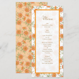 Menus de mariage Rose Orange