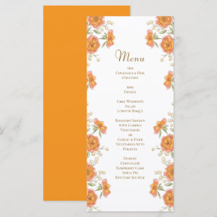 Menus de mariage Rose Orange