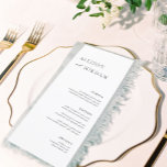 Menus De Soirée De Mariage Simple Et Élégant<br><div class="desc">Élégant menu de table de 5x7" Mariage Cartes Menu plat Élégante calligraphie Manger et boire Menus Mariage | Calligraphie simple Menus Mariage rustique Menus Mariage,  Menu Mariage rustique,  Menu Floral Wedidting,  Menu Table Mariage</div>