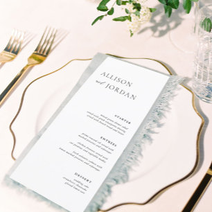 Menus De Soirée De Mariage Simple Et Élégant