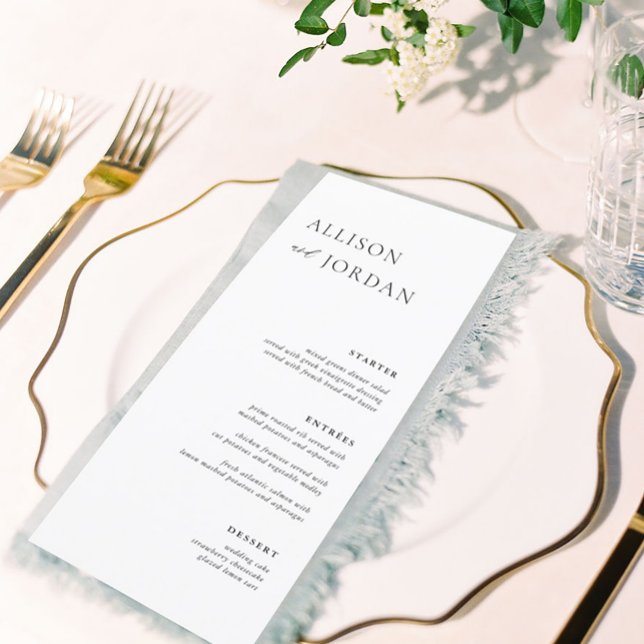 Menus De Soirée De Mariage Simple Et Élégant (Créateur téléchargé)