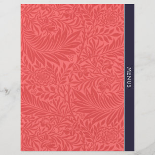 Menus Diviseur de recettes Floral rouge Vintag