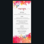 Menus floraux colorés de carte de menu de mariage<br><div class="desc">Menus floraux colorés de carte de menu de mariage d'aquarelle. Examinez notre section de mariage pour assurer les cartes assorties.</div>