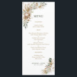 Menus Mariage Botanique Boho Vert & Or<br><div class="desc">Ajoutez des détails à votre journée spéciale grâce à cette belle carte de menu mariage boho! Ce design est composé d'un texte simple et personnalisé avec un arrière - plan bohème. Des fournitures de fête correspondant sont disponibles dans ma boutique BaraBomWedding. Merci !</div>