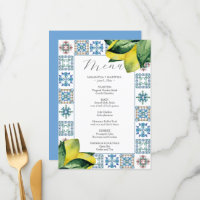 Menus mariage Italien Amalfi Tile Thème