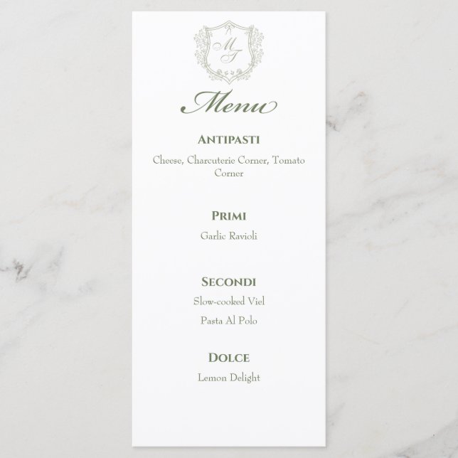 Menus Mariages Monogrammes (Devant)