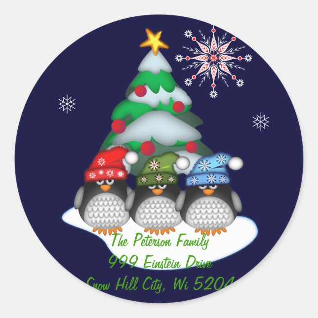 Menus mignon Adresse Autocollant personnalisé (Devant)