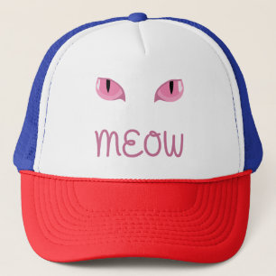 Meow avec les yeux de chats roses casquette