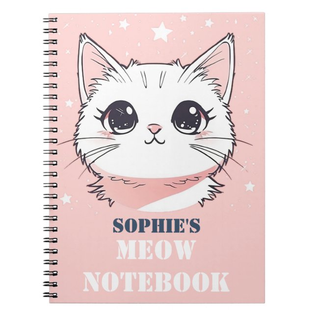 Meow Carnet avec chat mignon (Devant)