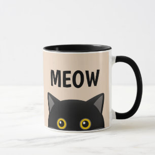 MEOW CAT PEEKING CAFÉ MUGS