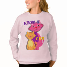 Meow Cats Cute Girl Feline Tops