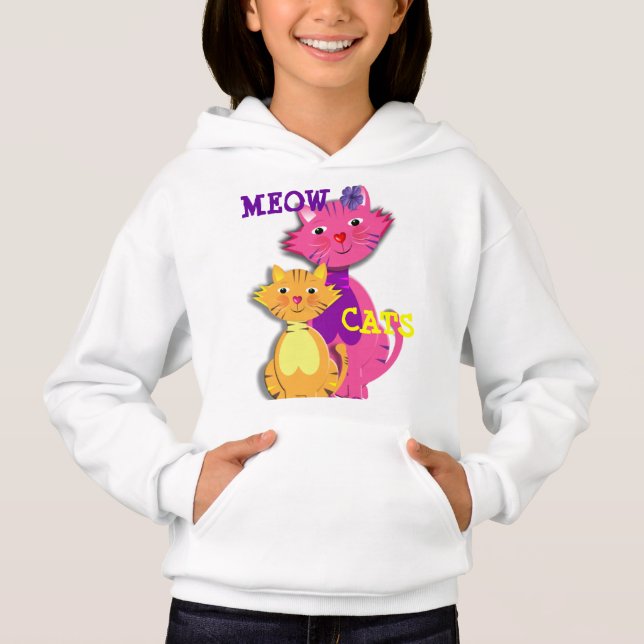 Meow Cats Cute Girl Feline Tops (Devant)