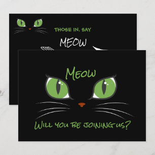 Meow Cute Cat Eyes Pet Party Invitation personnali