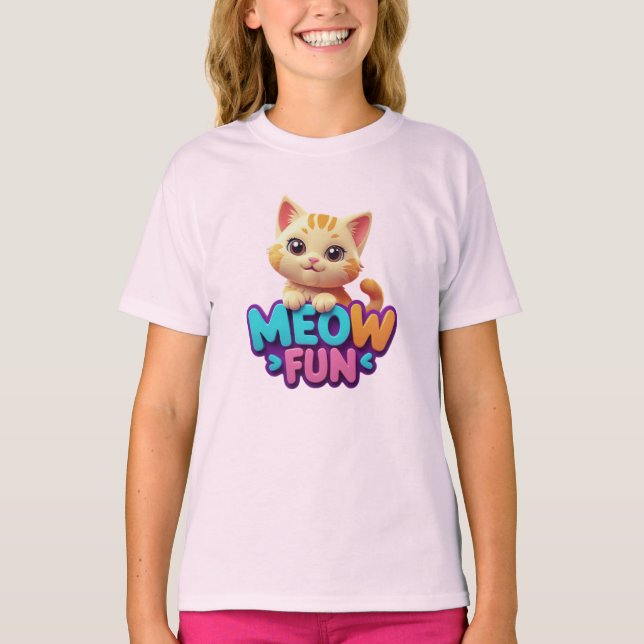 Meow Fun - T-Shirt Chat au Regard Doux (Devant)