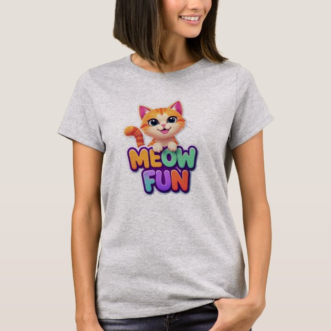 Meow Fun - T-Shirt Chat Mignon Sourire (Devant)