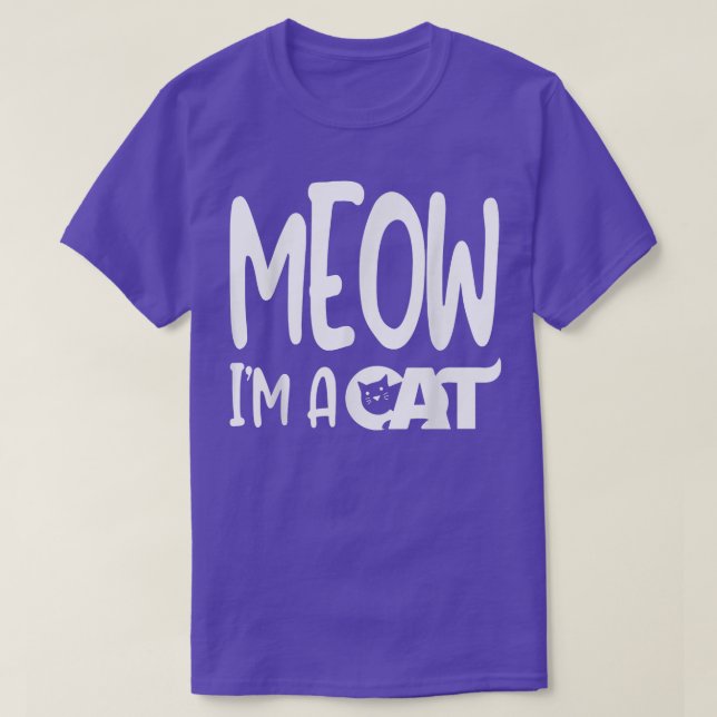 Meow I'm A Cat Halloween Costume T-Shirt (Design devant)