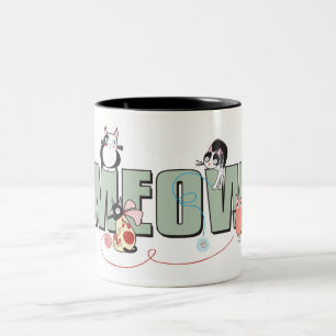 MEOW Kitty Chat 11 oz Mug à deux tons