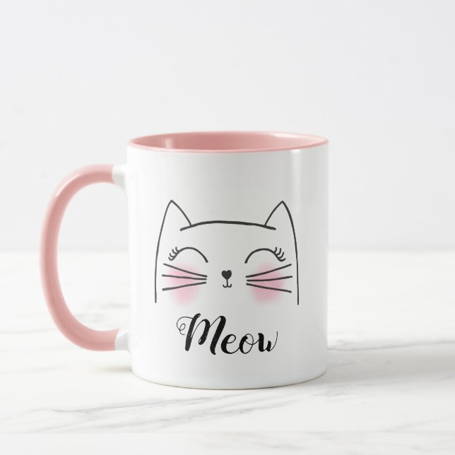 Meow Kitty Chat Mug (Gauche)