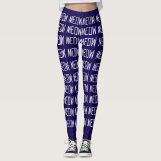 Meow Leggings - Motif de message Meow élégant