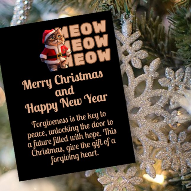 Meow Meow Meow Père Noël Cat Carte postale de Noël (Créateur téléchargé)