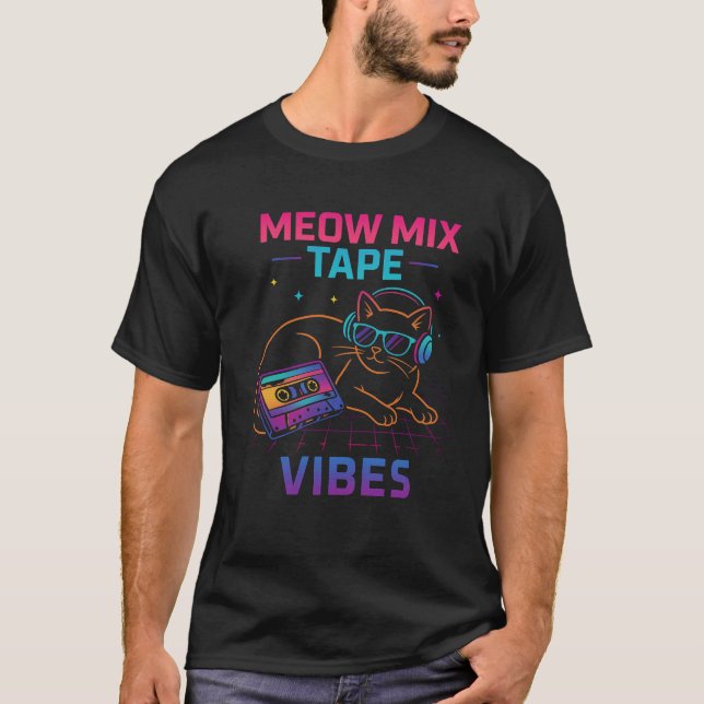Meow Mix Vibes de bande Retro T-Shirt de chat (Devant)