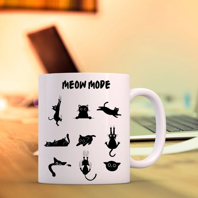 "Meow Mode" Drôle Chat Mug (Créateur téléchargé)