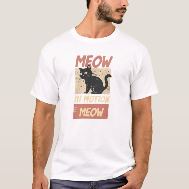 Meow Motion - Unique Conception de T-shirt Chat Ar (Devant)
