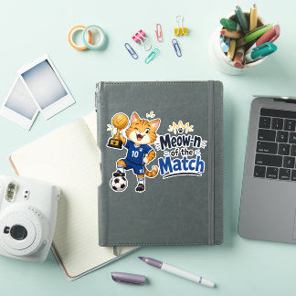 Meow-n du Match Autocollant Chat de Football