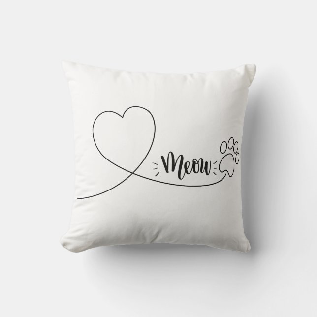 Meow, oreiller pour les propriétaires de chats (Recto)