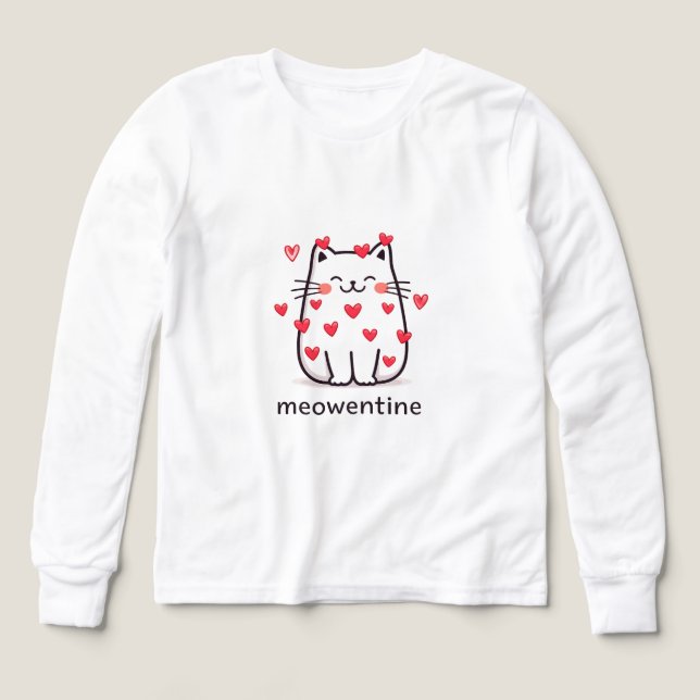 Meowentine Cat Design – Cute Valentine’s Day Love  (Motif recto)