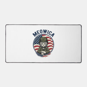 Meowica Chat Patriotique Chemise Gravure Vintage D
