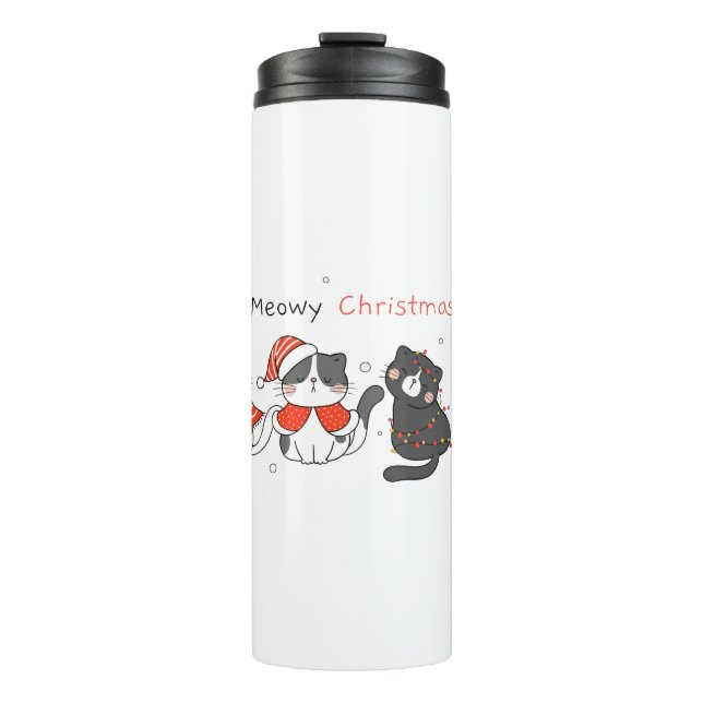 Meowmy Noël ! Bouteille isotherme (Devant)