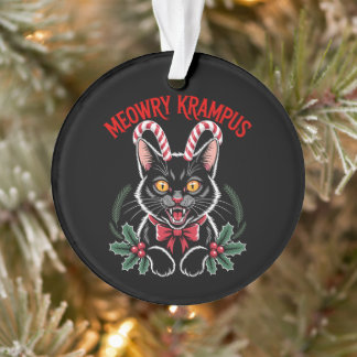 Meowry Krampus Noël Chat Noir Canne à Sucre Xmas