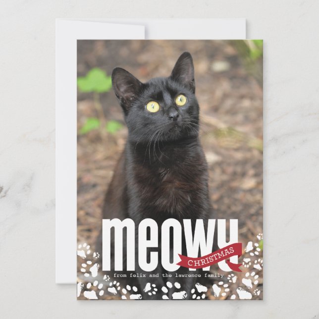 Meowy Carte photo de Noël (Devant)