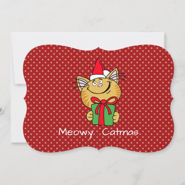 Meowy Catmas 5" x 7" Env blanc standard. Carte Inc (Devant)