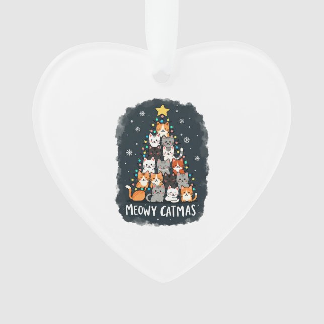 Meowy Catmas Cat Christmas Tree Xmas Girls Boys Fu (devant)