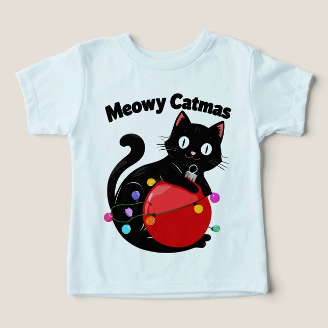 Meowy Catmas - Chat avec ornement de Noël (Design Recto)