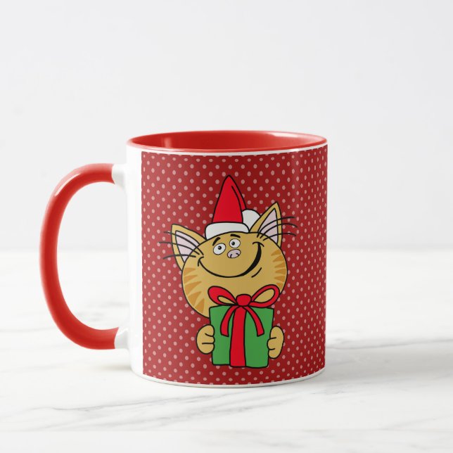 Meowy Christmas Chat 11 oz Classique Mug (Gauche)